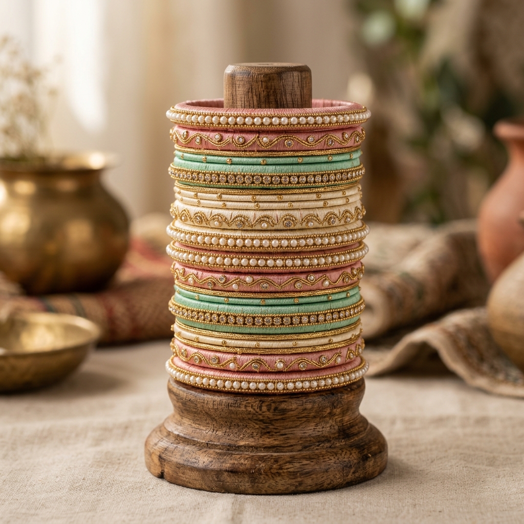 Artisan Silk Thread Bangles Set